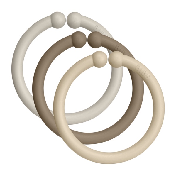 Set 12 inele Loops sand-vanilla-dark oak 900238, Bibs