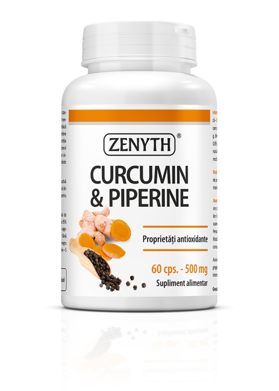 Curcumin si Piperine, 60 capsule, Zenyth