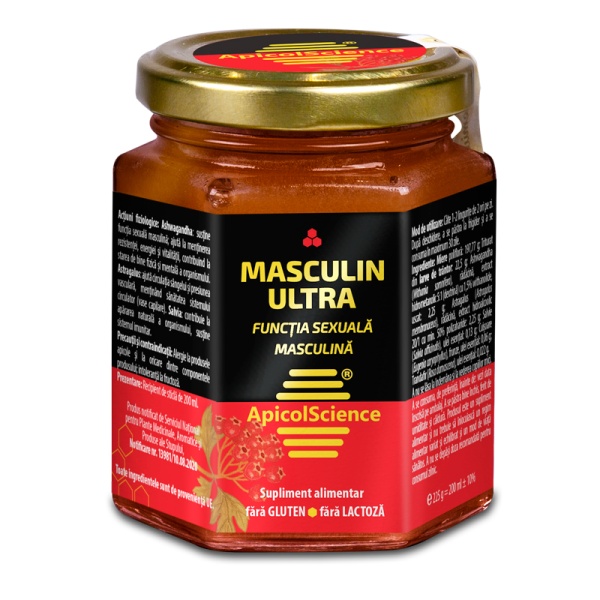 Masculin Ultra – Susține Potența și Fertilitatea Masculină, 200 ml ApicolScience