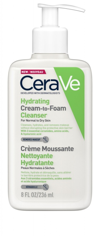Crema de curatare spumanta si hidratanta pentru ten normal-uscat, 236 ml, CeraVe