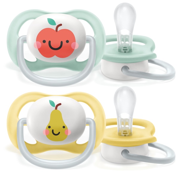 Suzete Silicon Ultra Air, 0-6 luni, 2 bucati, Happy, SCF080/17, AVENT, Philips