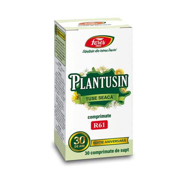 Plantusin Tuse Seaca R61, 30 comprimate de supt, Fares