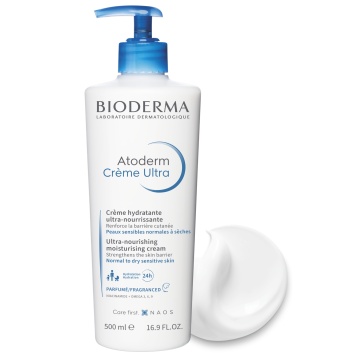 Crema hidratanta parfumata pentru fata si corp Atoderm Ultra, parfum discret, 500 ml, Bioderma - Img 1