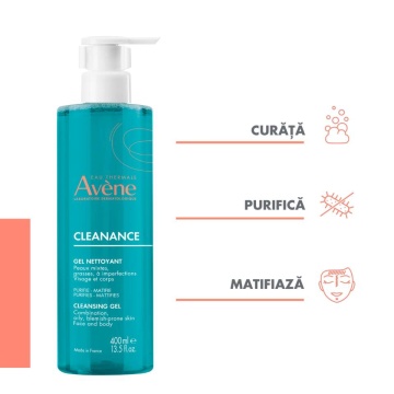 Gel de curatare pentru ten gras cu tendinta acneica Cleanance, 400 ml, Avene - Img 3
