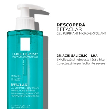 Gel de curatare purifiant micro-exfoliant pentru fata si corp cu tendinta acneica Effaclar, 400 ml, La Roche Posay - Img 3