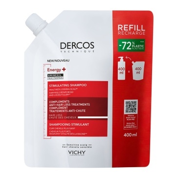 Rezerva eco sampon cu actiune energizanta Dercos Energy+, 400 ml, Vichy - Img 1