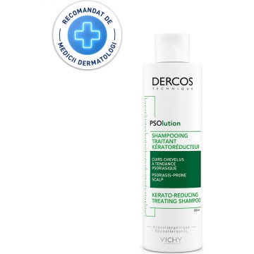 Sampon tratament keratoreductor Dercos PSOlution, 200 ml, Vichy - Img 1