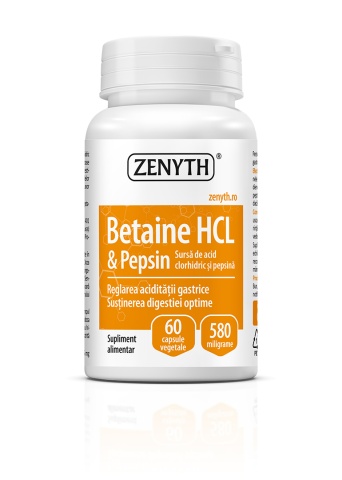 Betaine HCL si Pepsin, 60 capsule, Zenyth - Img 1