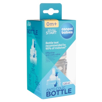 Biberon anticolic PP Bonjour gat larg blue, 120ml, 35/231, Canpol - Img 5