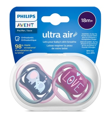 Suzete Ultra Air Philips Avent, +18 luni, 2 bucati Albastru si Rosu cu Desen, SCF349/22, Philips - Img 4