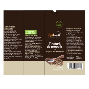 Tinctura De Propolis Purificat 95% Cu Pulverizator, 30 Ml, Apiland - Img 2
