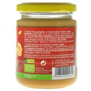 Unt de arahide cremos bio Rapunzel, 250g - Img 3
