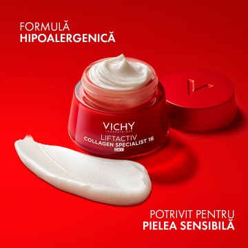 Crema antirid de zi pentru toate tipurile de ten Liftactiv Collagen Specialist 16, 50ml, Vichy - Img 3