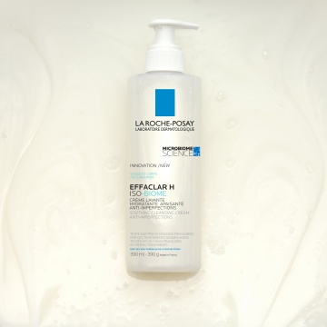 Crema hidratanta de spalare pentru pielea grasa fragilizata Effaclar H Iso-Biome, 390ml, La Roche-Posay - Img 2