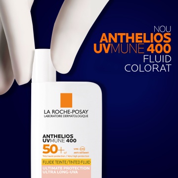 Fluid colorat cu protectie solara SPF 50+ pentru fata Anthelios UVmune 400, 50 ml, La Roche-Posay - Img 4