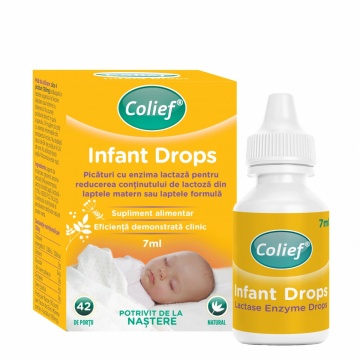 Picaturi anticolici cu enzima lactaza Infant Drops, 7 ml, Colief - Img 2