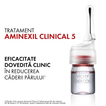 Tratament impotriva caderii parului pentru barbati Dercos Aminexil Clinical 5, 21 fiole x 6 ml, Vichy - Img 8