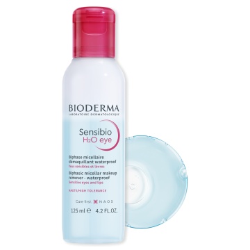 Apa micelara bifazica pentru ochi si buze Sensibio H2O, 125 ml, Bioderma - Img 1