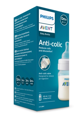 Biberon anti-colici Philips Avent, 0 luni+, 125 ml, SCY100/01, Philips - Img 2