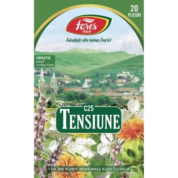 Ceai pentru tensiune, C25, 20 plicuri, Fares - Img 2
