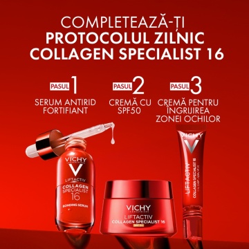 Crema antirid de zi cu SPF 50 Liftactiv Collagen Specialist 16, 50 ml, Vichy - Img 6