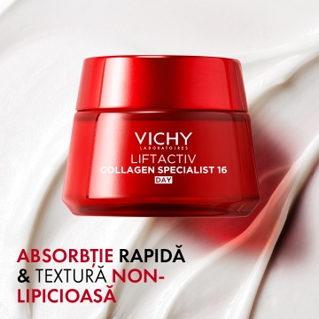Crema antirid de zi pentru toate tipurile de ten Liftactiv Collagen Specialist 16, 50ml, Vichy - Img 4