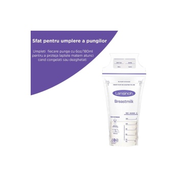 Pungi de stocare lapte matern, 50 bucati, Lansinoh - Img 2