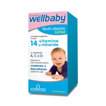 Sirop cu 14 vitamine si minerale WellBaby, 150 ml, Vitabiotics - Img 1