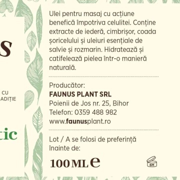 Ulei pentru masaj anticelulitic, 100 ml, Faunus Plant - Img 6
