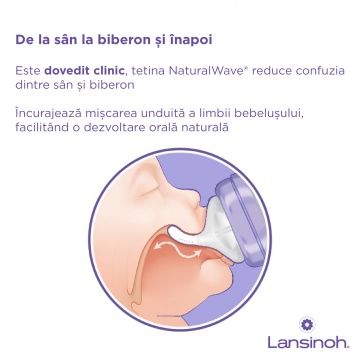 Biberon din sticla cu tetina din silicon, +3luni, 240 ml, Lansinoh - Img 4