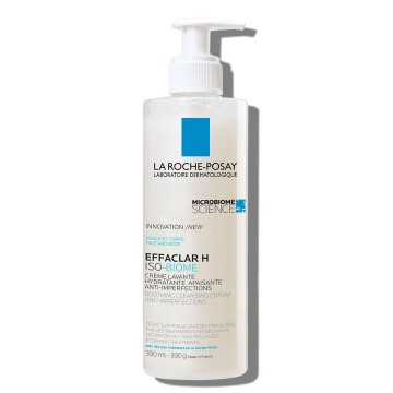 Crema hidratanta de spalare pentru pielea grasa fragilizata Effaclar H Iso-Biome, 390ml, La Roche-Posay - Img 1