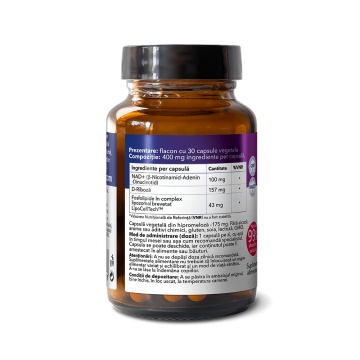 Lipozomal NAD+ Hypernatura® (reînnoire celulară și echilibru metabolic), 30 capsule - Img 2