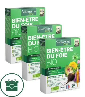 Pachet Hepatonic Bien-etre du foie Bio , 20 fiole x 10 ml, Santarome