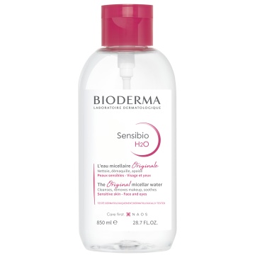 Solutie micelara cu pompa Sensibio H2O, 850 ml, Bioderma - Img 1