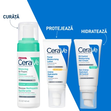 Spuma de curatare reechilibranta pentru ten normal si mixt Air Foam Cleanser, 148 ml, Cerave - Img 7