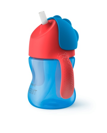 Cana cu pai flexibil Philips Avent, +9 luni, albastru, 200 ml, SCF796/01, Philips - Img 3