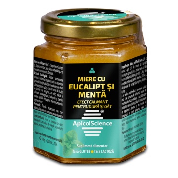 Miere Cu Eucalipt Si Menta, 200 ml, ApicolScience