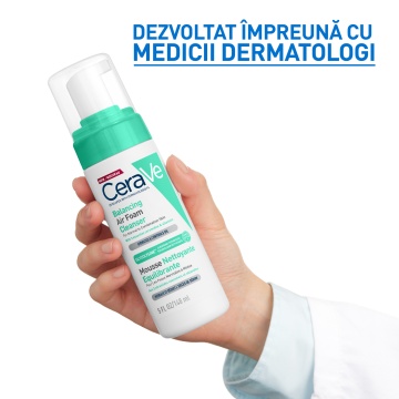 Spuma de curatare reechilibranta pentru ten normal si mixt Air Foam Cleanser, 148 ml, Cerave - Img 4