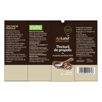 Tinctura De Propolis Purificat 95%, 30 Ml, Apiland - Img 2