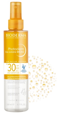Apa cu protectie solara SPF 30 pentru piele sensibila Photoderm Bronz, 200 ml, Bioderma - Img 1