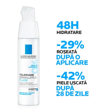 Fluid hidratant, calmant si reparator pentru ten alergic sau reactiv Toleriane Dermallergo, 40 ml, La Roche-Posay - Img 2