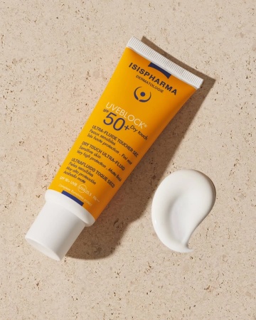 Fluid protector cu efect matifiant cu protectie solara SPF 50+ UVEBLOCK, 40 ml, Isis Pharma - Img 1