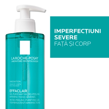 Gel de curatare purifiant micro-exfoliant pentru fata si corp cu tendinta acneica Effaclar, 400 ml, La Roche Posay - Img 4
