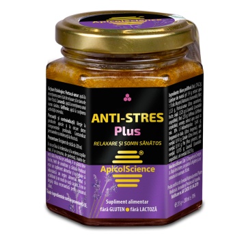 Miere poliflora Anti-Stres Plus, 240 g, Apicolscience