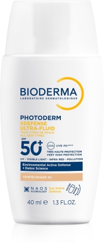 Fluid nuantator cu protectie solara fototip 2 SPF 50+, Shade 02, Photoderm Xdefense, 40 ml, Bioderma - Img 1