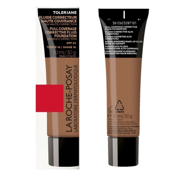 Fond de ten fluid corector cu SPF 25 pentru piele sensibila Nuanta 16 Toleriane, 30 ml, La Roche-Posay - Img 3