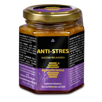 Miere poliflora Anti-Stres, 240 g, Apicolscience