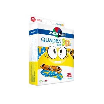 Plasturi pentru copii Quadra 3D Boys Master-Aid, 20 bucati, Pietrasanta Pharma