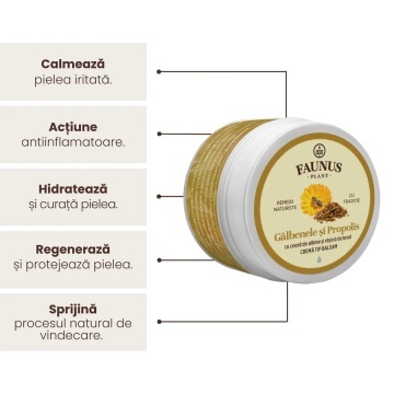 Crema tip balsam cu galbenele si propolis, 50 ml, Faunus Plant - Img 2