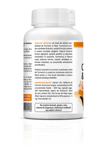 Curcumin si Piperine, 60 capsule, Zenyth - Img 2